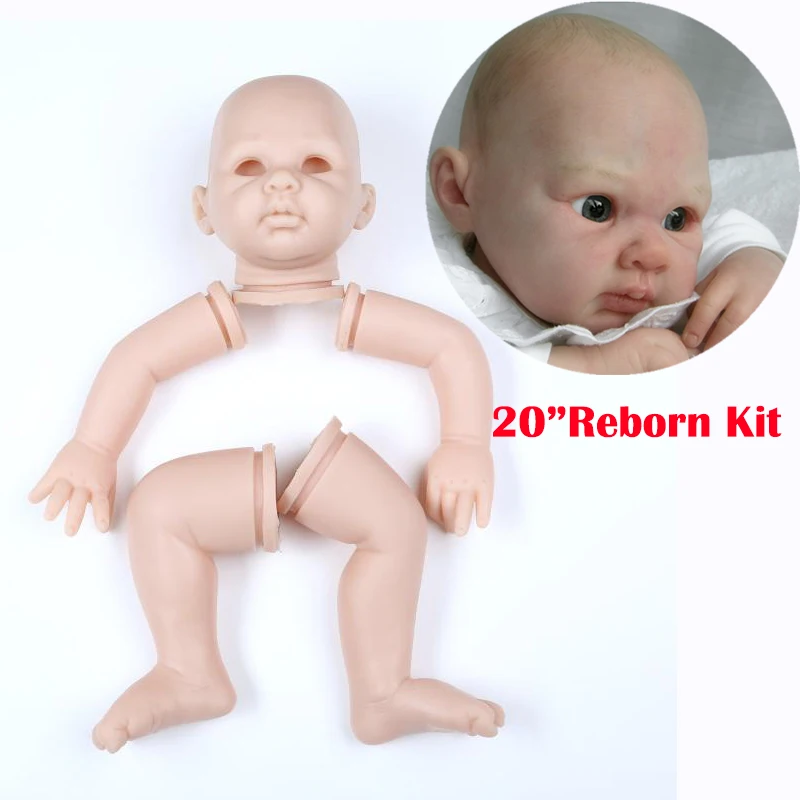 

20inch Soft silicone reborn baby doll kits handmade doll accessories lifelike doll high quality dolls parts legs arms and head