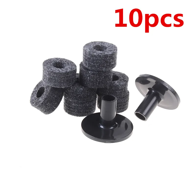 10pcs/Set 8PCS Cymbal Stand 25mm Felt Washer + 2PCS Cymbal Sleeves Replacement For Shelf Drum Kit