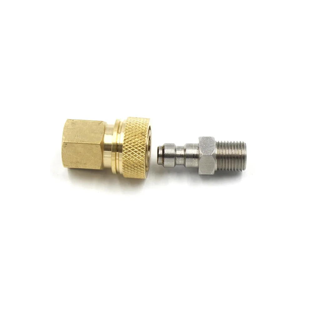 

PCP Airforce Paintball M10x1 Stainless Steel Male Plug and 8MM Female Quick Disconnect SET Coupling Connector Fittings Socket