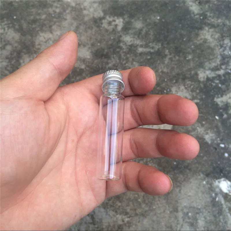 6ml 16*60*8mm Glass Bottles Crafts Cute Bottles Aluminum Screw Caps Empty Wishing Bottles Jars Decorate 100pcs 3