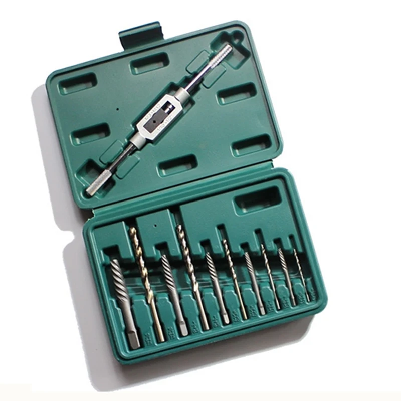 

11pcs/set Broken tooth tool Sliding silk spiral Silky rusty tap Hexagonal slide Screw extractor Tool reverse wire multifunction