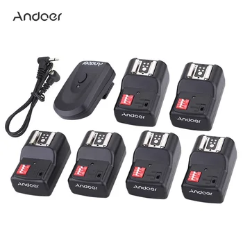 

Andoer 16 Channel Wireless Remote Flash Trigger Set 1 Transmitter+6 Receivers+SYNC Cord for Canon Nikon Pentax Olympus Sigma etc