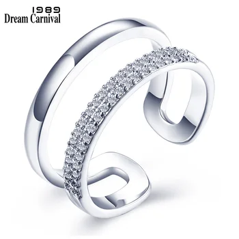 DreamCarnival 1989 Open Ends Double Lines Hollow Rhodium Color Gift Wholesale Joyas Anillos Mujer Bijoux Zirconia Ring SJ25000
DreamCarnival 1989 Open Ends Double Lines Hollow Rhodium Color Gift Wholesale Joyas Anillos Mujer Bijoux Zirconia Ring SJ25000