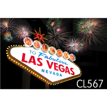 

Seamless Washable No Crease Las Vegas Fireworks Polyester Backdrop Background Photography Studio Props Photographic Photo