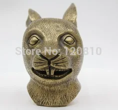 

Chinese Bronze Copper Ware Collection Art Yuanmingyuan Rabbit-head Statue Royal T004