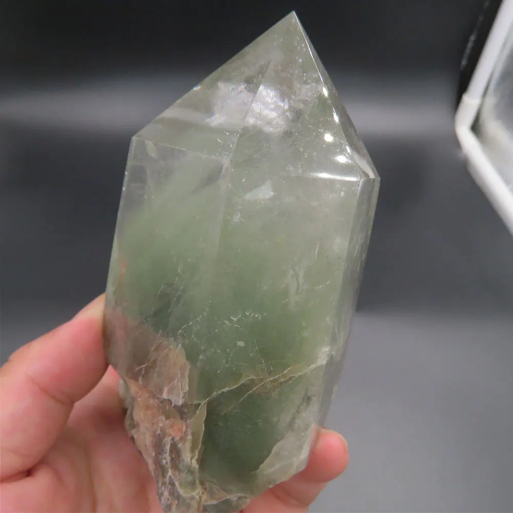 421 г новый натуральный зеленый Phantom Quartz Хрустальная палочка многослойная