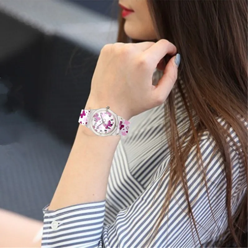 Hansying бренд повседневные модные женские часы для женщин Мини водонепроницаемый, спортивный силиконовый часы