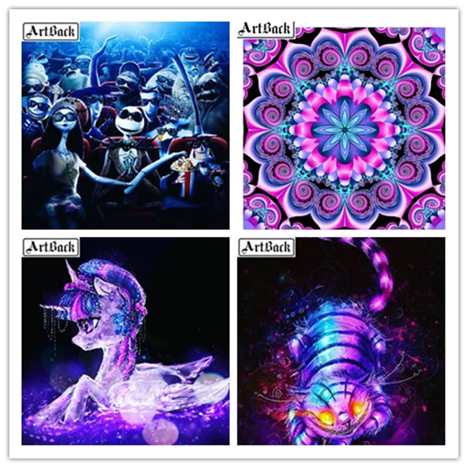

Square full 5d diy diamond painting unicorn cat landscape decorative painting 3d diamond embroidery rhinestone diamond mosaic