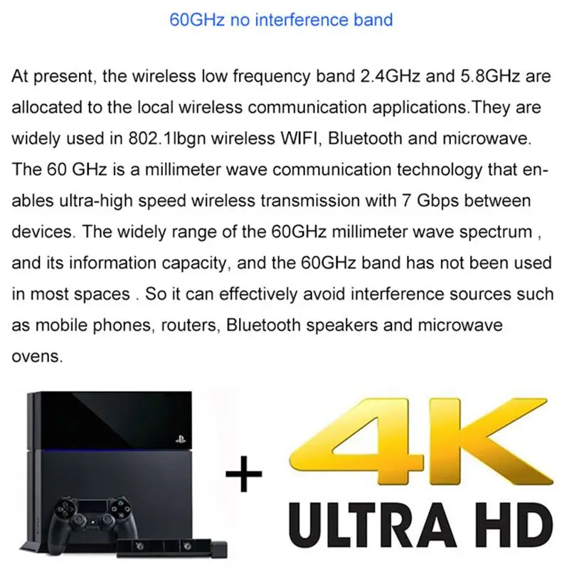  Measy W2H-4K 4K Hd Senza Fili di Trasmissione Audio Video Tv Av Sender Trasmettitore Ricevitore Ext