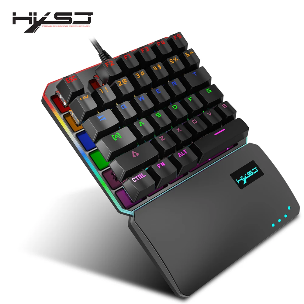 

HXSJ one-handed keyboard left hand keyboard 35-key RGB multiple backlight mode suitable for professional players