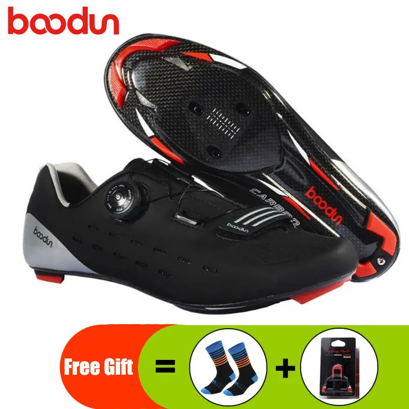 

Boodun Cycling Shoes Carbon Fiber Breathable Road Bike Self-Locking Bicycle Shoes Zapatillas Ciclismo Athletic Racing Sneakers