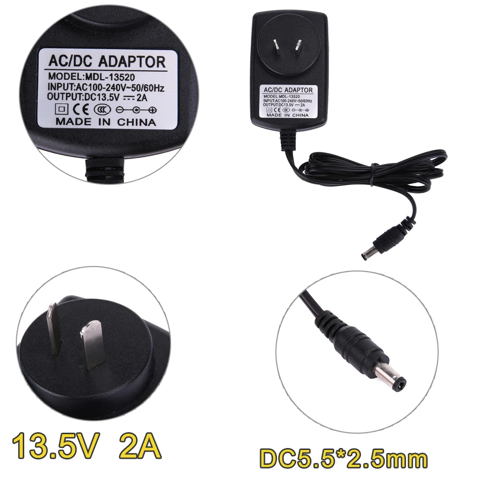 DC 13,5 V 2A адаптер переменного тока 100~ 240V 50/60 Гц переменного тока в постоянный преобразователь Питание адаптер 5,5*2,5 мм