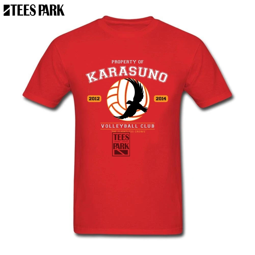 Cool Tees Tops Haikyuu Team Karasuno White T Shirt for Men Men's 100% Cotton Tee Shirts New Design Male Recently Designer