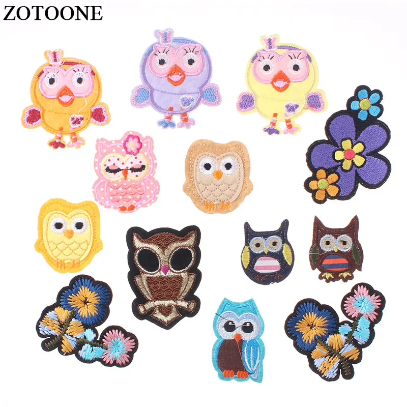 

ZOTOONE Fashion Hot Owl Embroidered Iron on Patches for Clothing DIY Cute Motif Stripes Applique Sewing Badge Accessories E