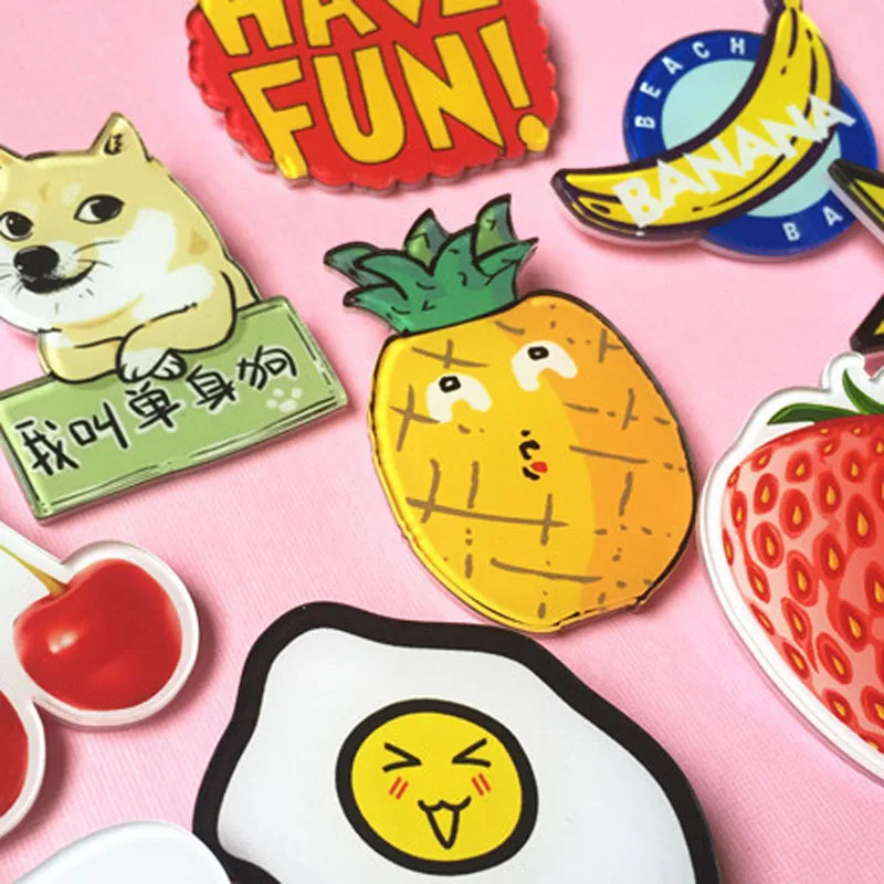 1 предмет Kawaii Мультфильм иконы акрил Булавки знак для Костюмы и Рюкзак украшения