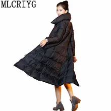 MLCRIYG, женский зимний пуховик, длинный, толстый, теплый, пуховик, женский, на молнии, зимняя куртка для женщин, стоячий воротник/с капюшоном, YQ275