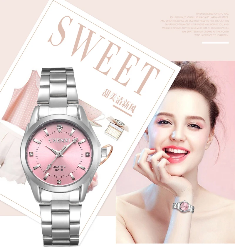 

relogio feminino CHENXI Top Brand Watch Women fashion Casual Stainless steel Quartz waterproof wristwatches ladies Clock gift