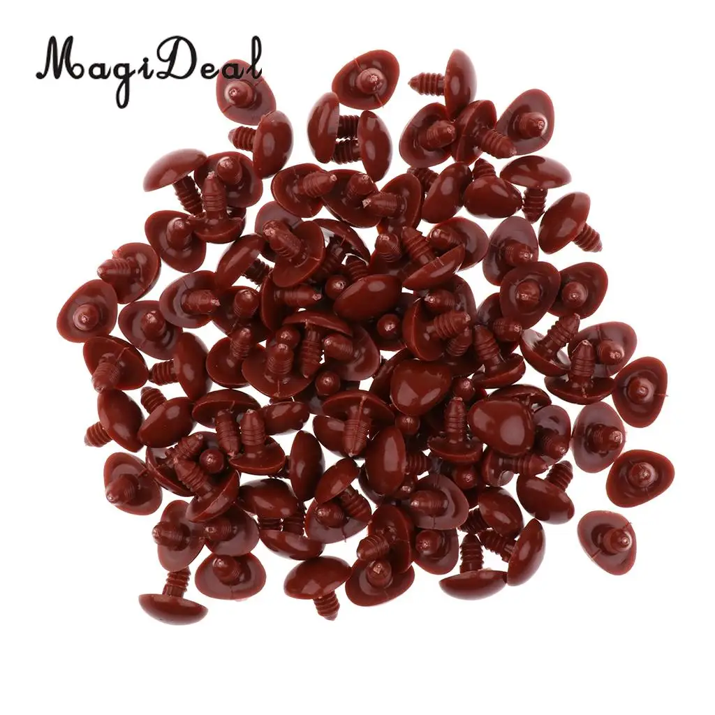 MagiDeal Hot Selling 100Pcs/Lot 10x11mm Safety Nose with BACKS for Bear Doll Dog Animal DIY Crafts Children Toy 4Colors