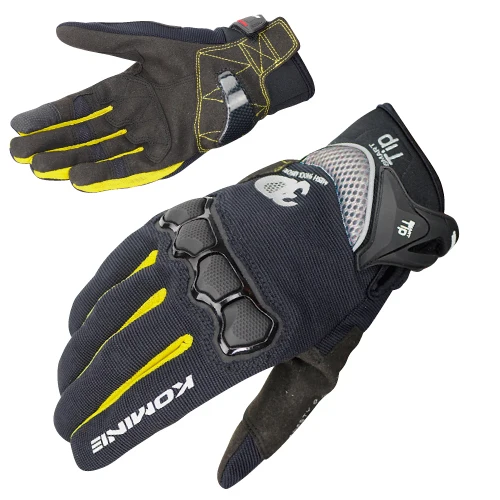 Мотоцикл для езды на велосипеде спортивные внедорожные сенсорные перчатки GK 162 3D Защитная сетка Перчатки - Цвет: Black Yellow