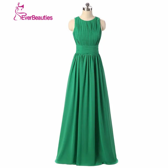 long green chiffon dress