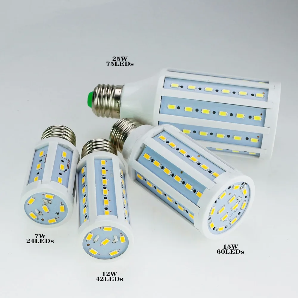 Ампула Светодиодная E27 диодные лампы 220 В 7 Вт 12 15 25 30 40 50 SMD 5730 высокая яркость