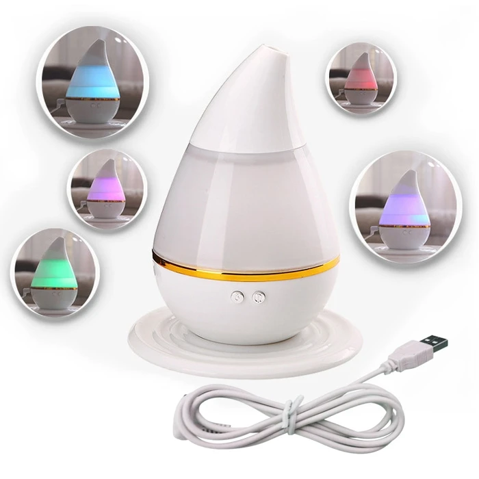 Water Drop Colorful LED Ultrasonic Humidifier Air Purifier Mist Diffuser for Home Mini USB Humidifier