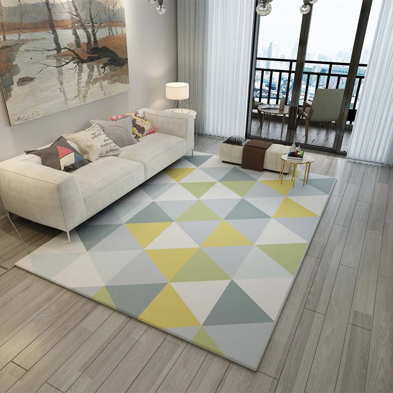 Современный ковер в скандинавском стиле, простой ковер для гостиной, спальни, чайный столик, Нескользящие коврики, ковры с геометрическими узорами - Цвет: 3