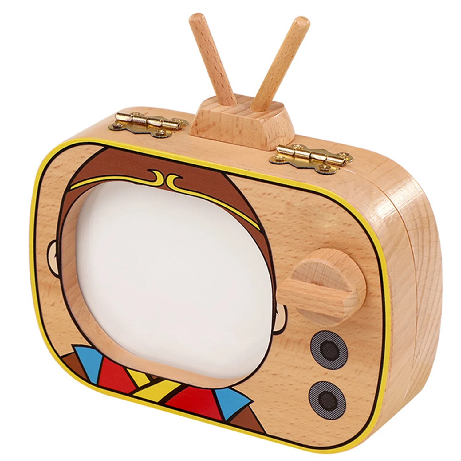Детская коробка для зуба на память, деревянная коробка для зубов в форме телевизора, коробка для зуба на память, коробка для хранения зуба на память, рекламные подарки для сбора