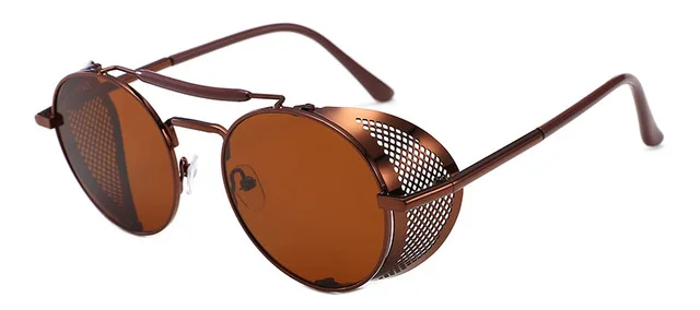 DPZ винтажные Ретро круглые металлические солнцезащитные очки стимпанк стиль боковая сетка брендовые дизайнерские очки Oculos De Sol оттенки УФ Защита - Цвет линз: 66247 c7