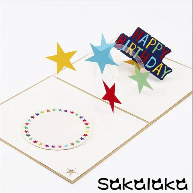 creative 3d handmade custom happy birthday gift card for kids
