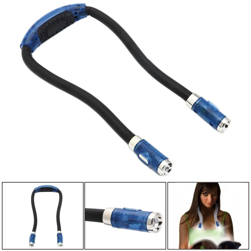 

Flexible Adjustable Hug Book 4 LED Light Neck Night Lamp Torch For Study Reading