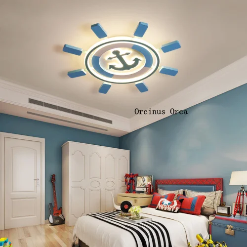 

Modern Simple Rudder ceiling lamp Boys'Bedroom Children's Room lamp Mediterranean Cartoon Creative LED Pirate Ship ceiling lamp