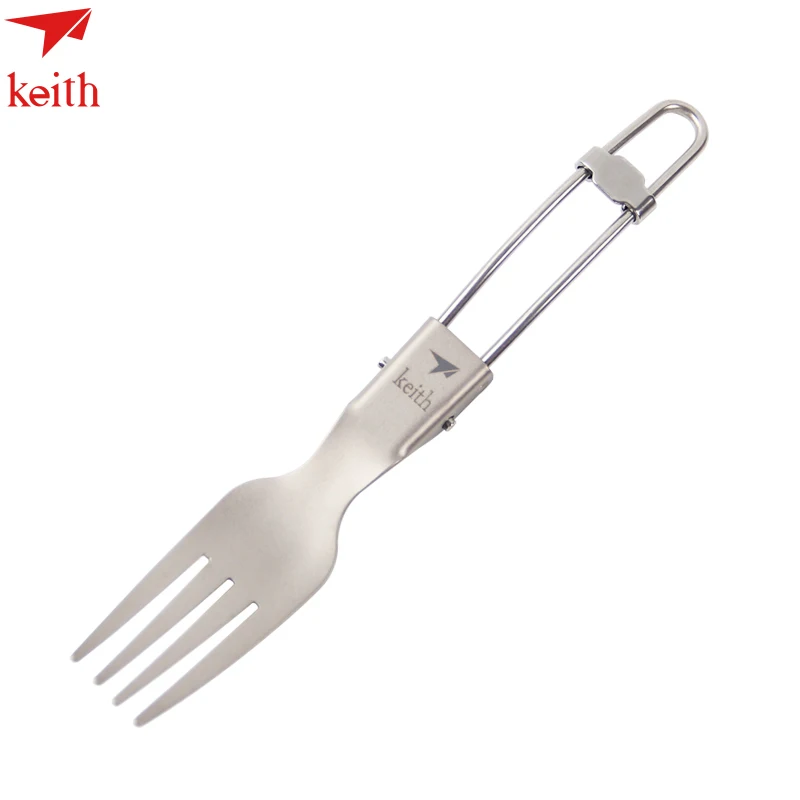 

2016 New Mode Manufacture Keith Ti5306 Folding Camping Foldable Titanium Spork For Outdoor Hiking