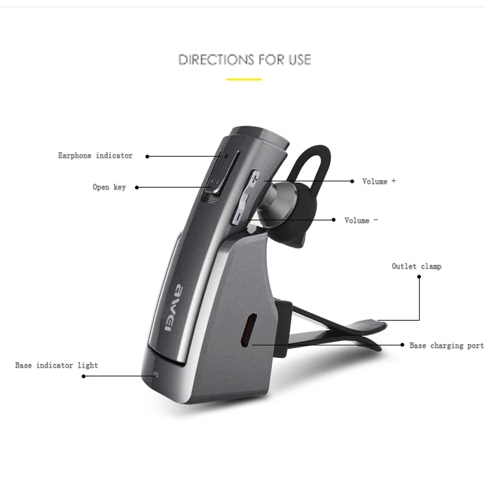 Awei hands free стерео микро спортивные наушник блютуз беспроводные наушники гарнитура