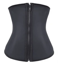 Lisa Trainer Cintura Látex Cincher Cintura Com Zíper e Ganchos Espartilho Shapewear 8119