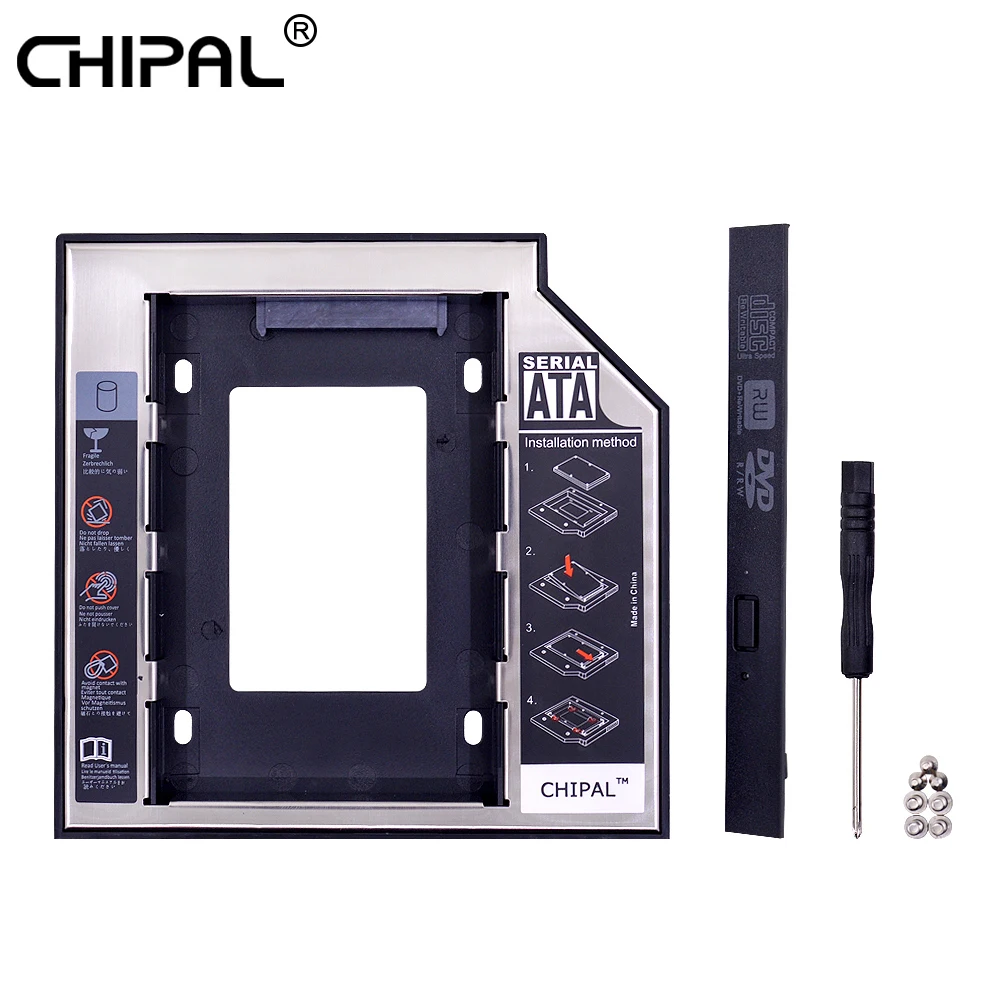 CHIPAL Universal 2nd HDD Caddy 12.7mm SATA 3.0 for 2.5" 1TB SSD HDD