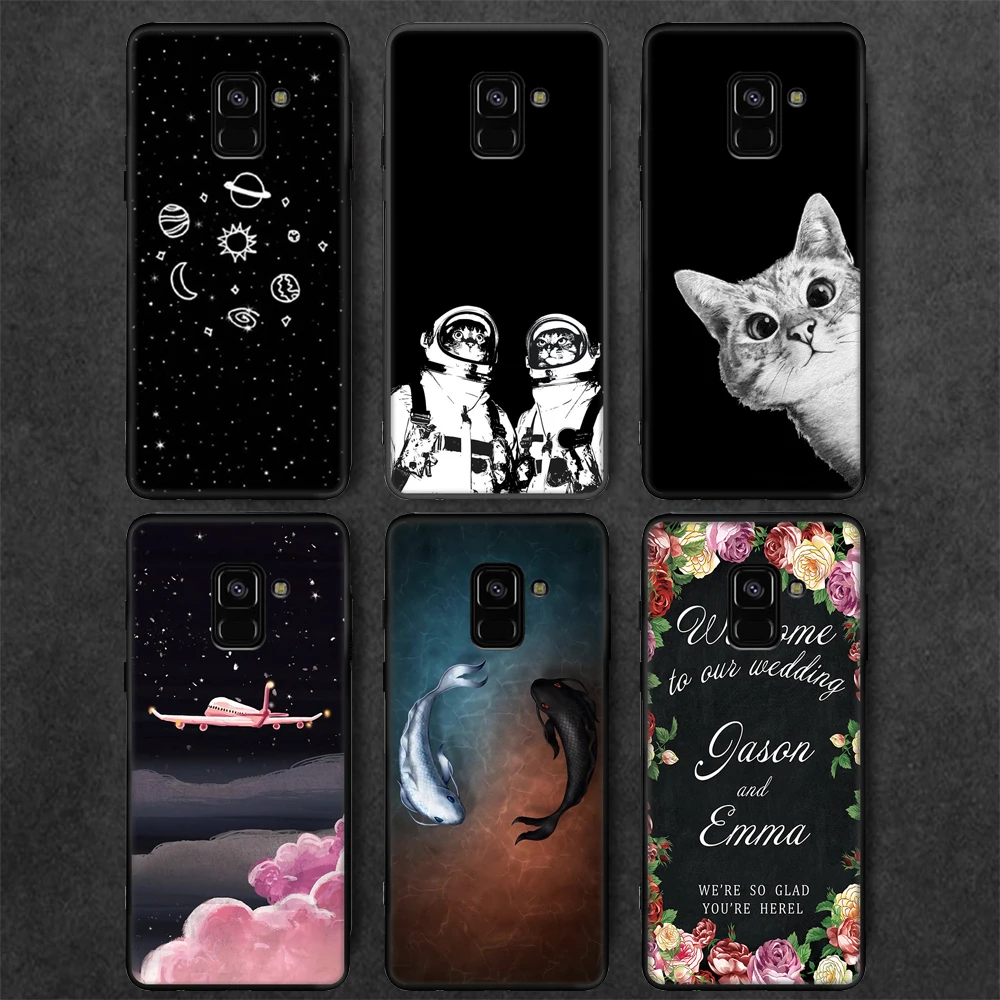 

Fish Cat Pattern Soft TPU Silicone Case For Samsung Galaxy A3 A5 A7 J3 J6 J7 2017 A8 A6 Plus J4 J6 2018 S9 S8 Plus S7 Edge Case