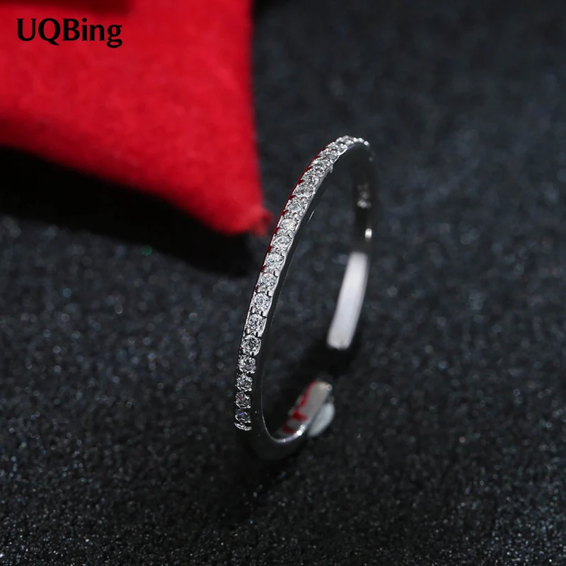 

Simple 925 Silver Crystal Rhinestone Ring For Women Jewelry Finger Ring For Party Birthday Gift