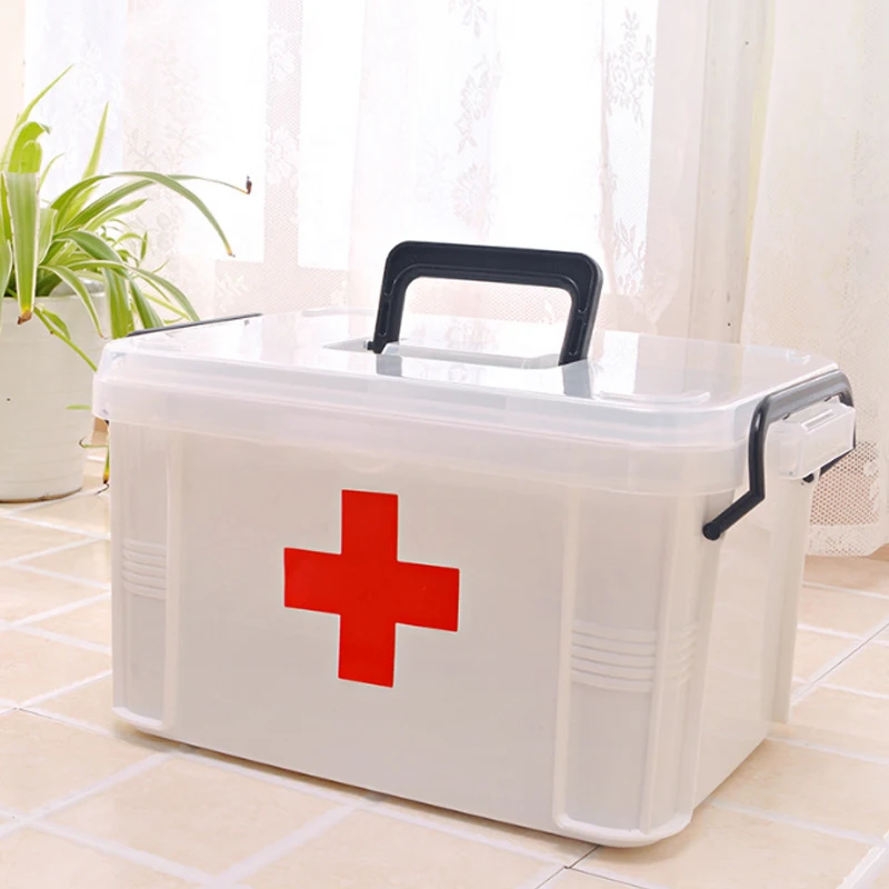 

First Aid Kit Emergency Medical Boxes Storage Pill Box Home First Aid Storage Portable Medical Drugs Tablet Drug Dispenser