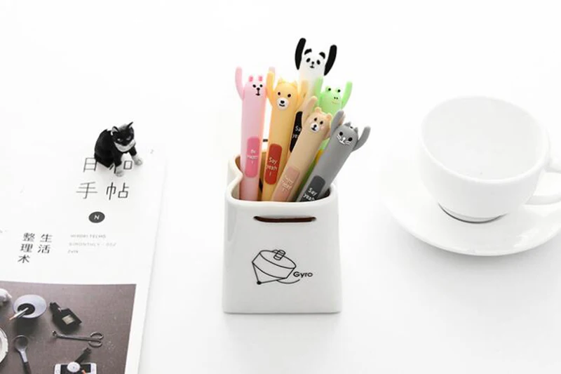Creative Cartoon Animal Soft Silicone Gel Pen Personality Cute Shape Signature Needle Pen Student Stationery(Random Color
