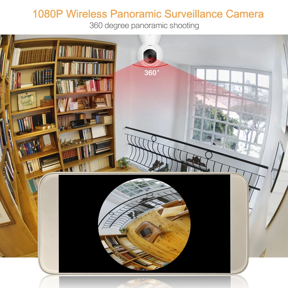 1080P 360 градусов Беспроводная панорамная камера наблюдения няня камера детский монитор в продаже