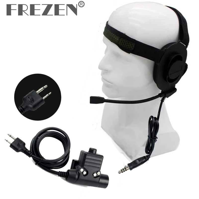 XQF-HD01-Z-Tactical-Bowman-Elite-II-Headset-with-Peltor-Style-PTT-For-Kenwood-BaoFeng-Two