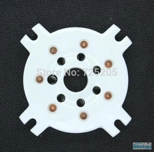 7-pin Tube Socket Silver-plated Pins Ceramic Flat Base for Tube Amplifier DIY Wholesale Free Shipping