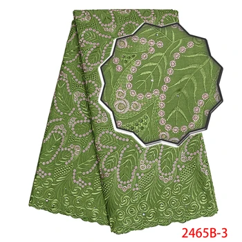 

2019 Latest Swiss Voile High Quality Cotton Lace Fabric with Stone Swiss Voile Lace in Switzerland for Women Hollow KS2465B-3