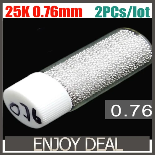 

2pcs/lot lead-free 0.76mm 25k solder balls BGA reballing balls for BGA reballing free shipping