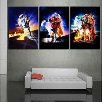 

Movie Canvas Paintings Wall Art 3 Pieces Back To The Future Picture Home Decorative Printed Poster For Living Room Modular Frame