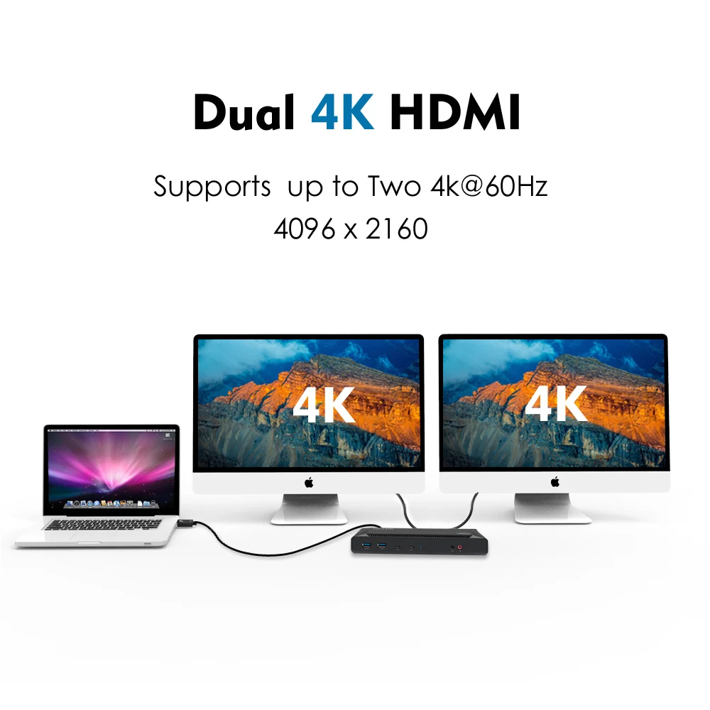 Универсальная док станция Wavlink 4K с двумя гигабитными Ethernet портами USB 3 0 5K HDMI DP