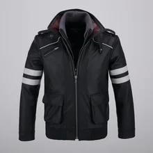 Cool Mens Detachable Double layer Collar Game Prototype Alex Mercer Short Jackets Outwear with Embroidery Pattern