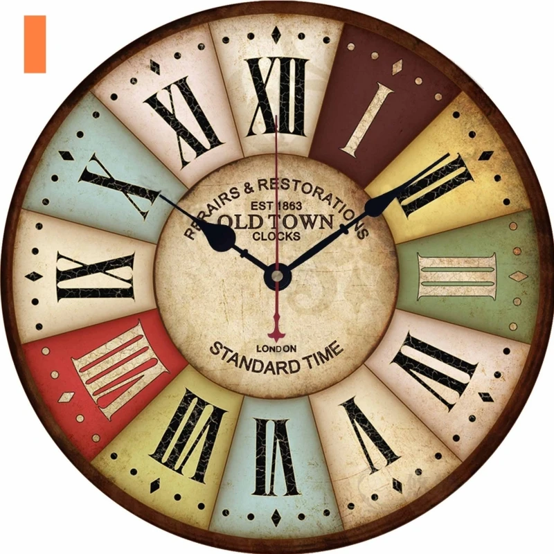 12in Винтаж деревянные настенные часы французский Кантри Стиль большой Шебби-шик, рустикальный круглые Настенные часы для Кухня дома Кофе магазин Декор