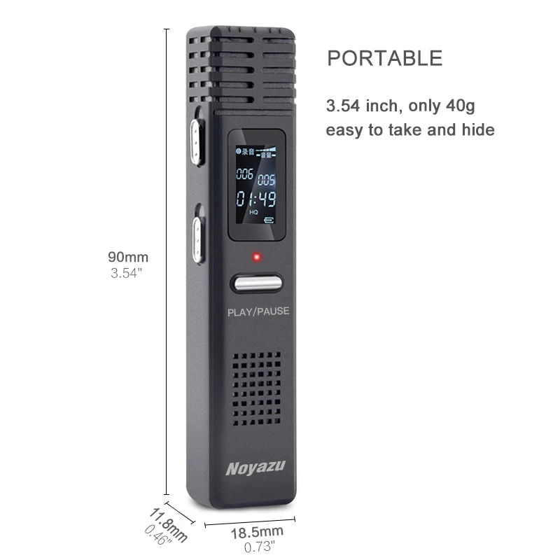 Noyazu оригинальный X1 8 Гб Диктофон Голосовой активации Запись WAV HQ цифровой аудио